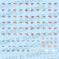 女神装置 M.S.G PUNI★MOFU 黑猫 眼睛水贴套装