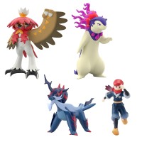 宝可梦比例世界 洗翠地区 明耀+火暴兽（洗翠的样子）+大剑鬼（洗翠的样子）+狙射树枭（洗翠的样子）