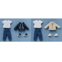 粘土娃 服装套组 皮衣夹克（黑色／象牙色）