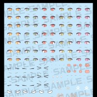 女神装置 PUNI☆MOFU 银狼 眼睛水贴套装