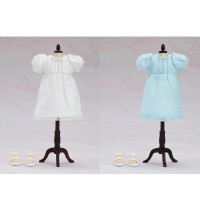 粘土娃 服装套组 简单连身裙（白色／蓝色）