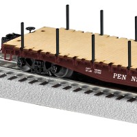 6-29386→29387 普尔曼PS-4铁路平板车带桩