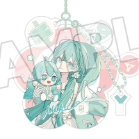 初音未来 未来抱抱系列 压克力钥匙圈 花朵