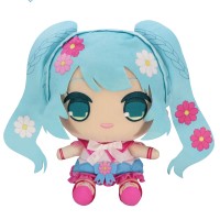 圆滚滚大号毛绒玩偶 初音未来 波斯菊