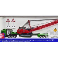 1834 MAN 8×6大件运输牵引车+利勃海尔拆除球缆索挖掘机+警示牌