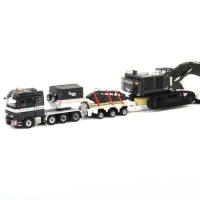 04-1108 梅赛德斯-奔驰8×4牵引卡车+索埃勒平板车+日立ZX870挖掘机