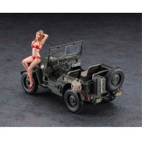 SP449 1/24汽车系列 1/4吨 4x4运输车 附带金发女郎手办