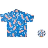 银魂 诞生20周年纪念 银魂展 ～20岁的聚会～坂田银时 just a way 夏威夷风衬衫 （附吧唧）
