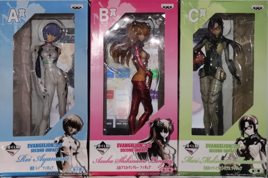 眼镜厂  EVA新剧场版2.0 绫波丽 明日香 真希波 一番赏2011罗森限定版ABC赏 电镀漆 战队集结