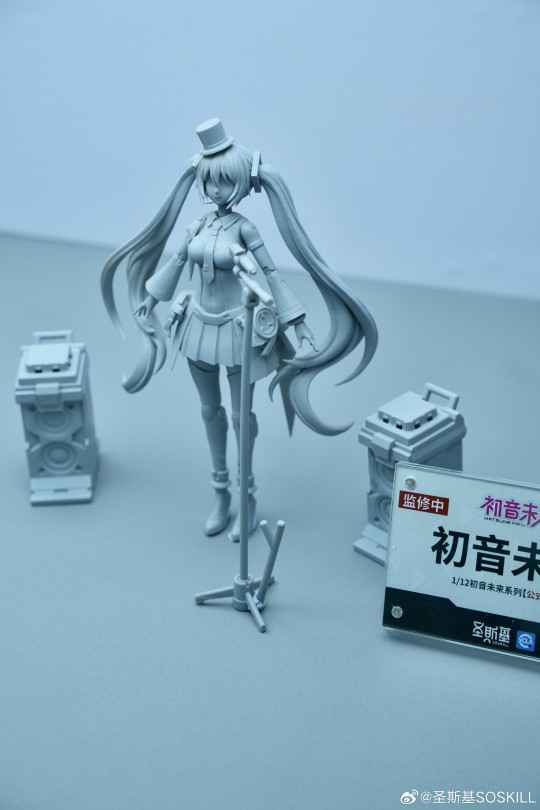 圣斯基 初音未来系列拼装模型 初音未来&樱花未来 灰模 官微转图