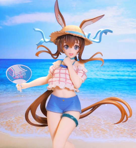 夏天来海边玩水的小兔子