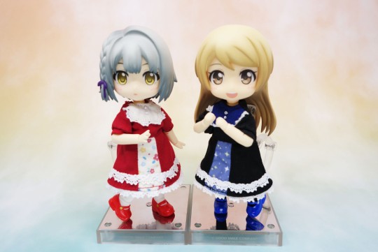 粘土娃 服装套组 复古连身裙（红色/黑色）