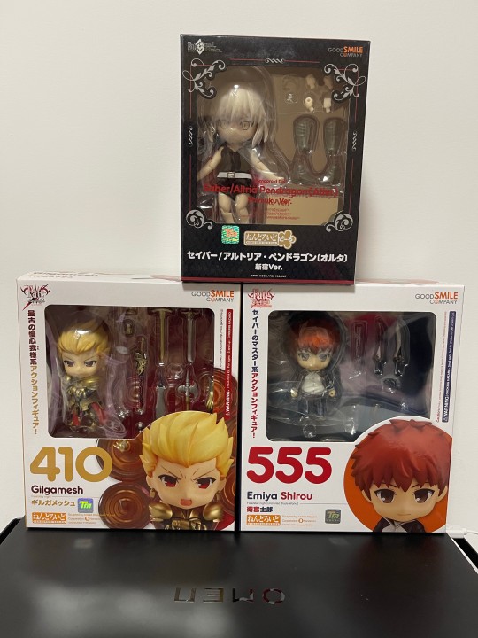 近日收获gsc粘土娃新宿黑呆，gsc粘土人金闪闪，卫宫士郎