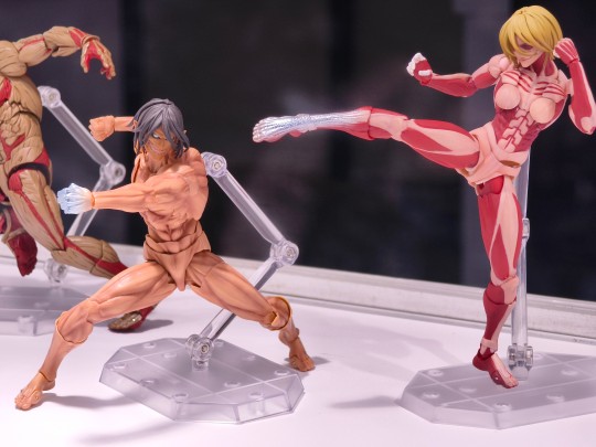 海洋堂 转轮科技系列 惊奇山口 进击的巨人 进击的巨人&铠之巨人&女巨人 WF上海返图