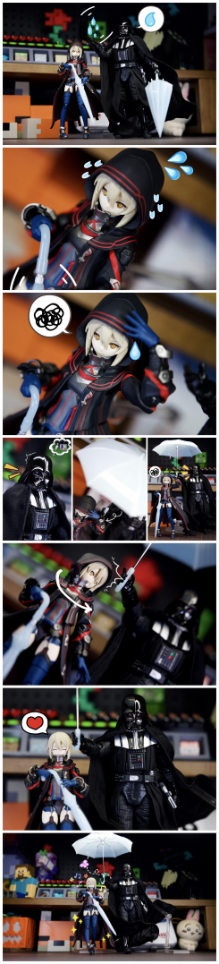 雨中的爷孙俩～达斯维达&谜之女主角X