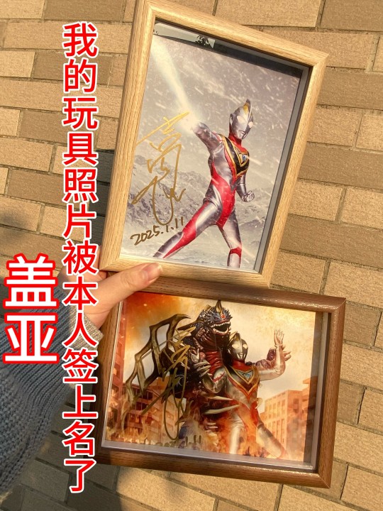 我的玩具照片被盖亚本人签上名了