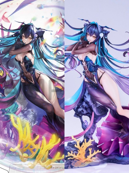 胜利女神nikke小美人鱼皮肤手办与原图对比