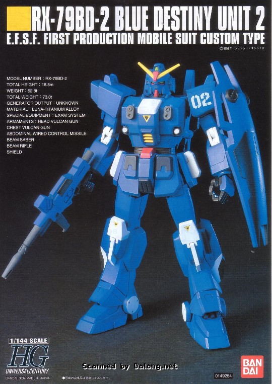 大龙说明书 HGUC 1/144 	机动战士高达外传 THE BLUE DESTINY RX-79BD-2 蓝色命运二号机