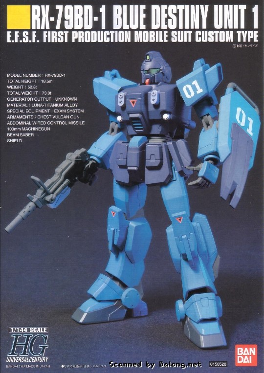 大龙说明书 HGUC 1/144 机动战士高达外传 The Blue Destiny  RX-79BD-1 蓝色命运一号机