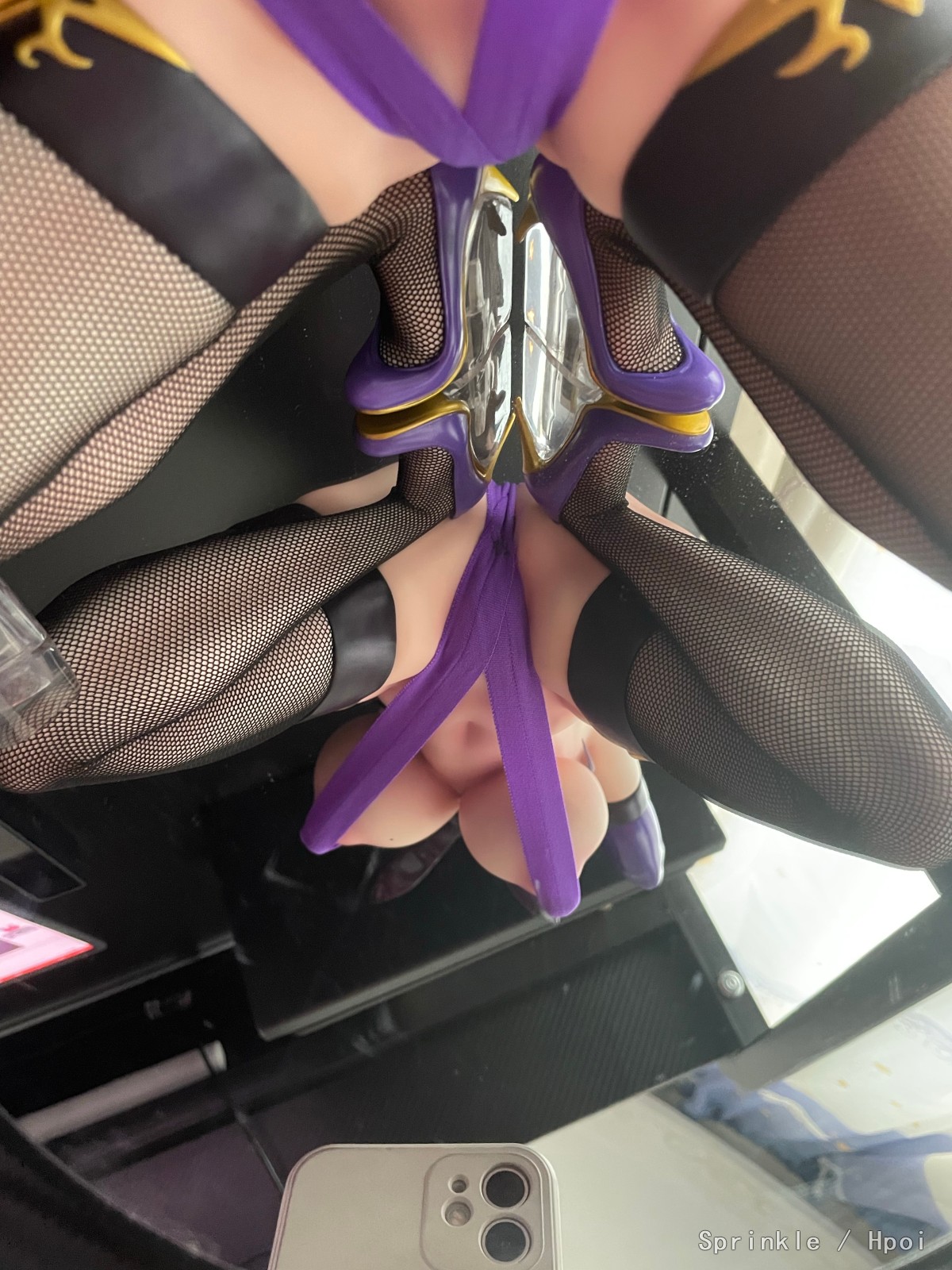 美月+紫色深V泳衣