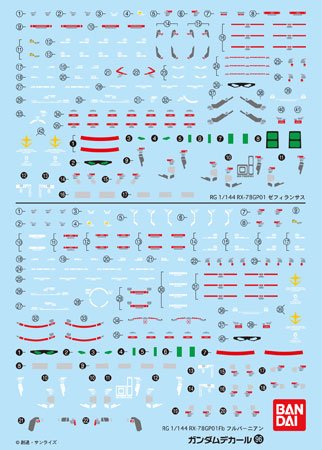 高达デカールVol.96 RG高达试作1号机ゼフィランサス用/高达试作1号机フルバーニアン用