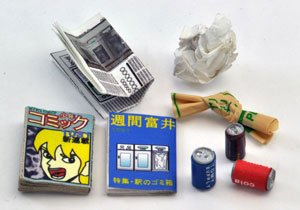 1/12スケール 鉄道小物系列 EK-06 駅のゴミ箱（スチールタイプ）