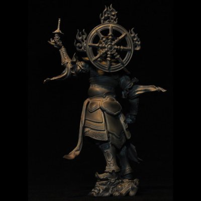 转轮佛像系列 No.001EX 多闻天 木调版