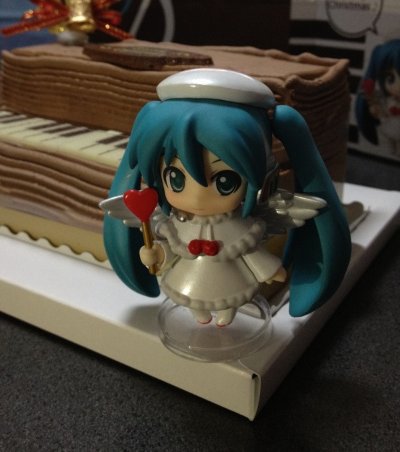 迷你黏土人 VOCALOID 初音未来 Christmas Piano Cake 