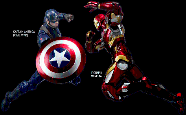 玩具反斗城限定 S.H.Figuarts 美国队长（内战）和钢铁侠Mark46 特别盒装