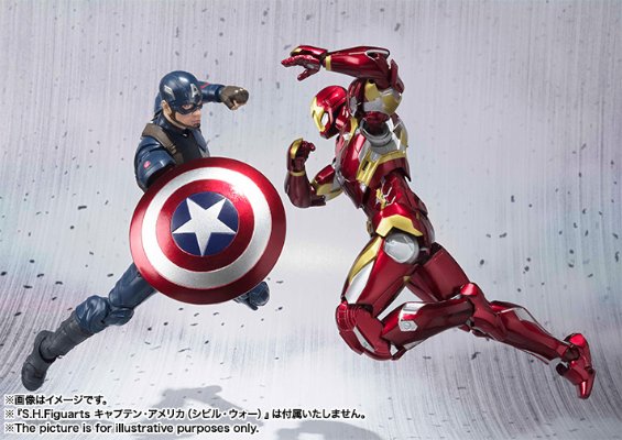 玩具反斗城限定 S.H.Figuarts 美国队长（内战）和钢铁侠Mark46 特别盒装