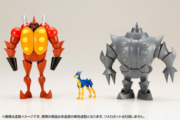 昭和模型少年クラブ 新造人间キャシャーン 火炎放射ロボット(フレンダー ミニ手办付き)