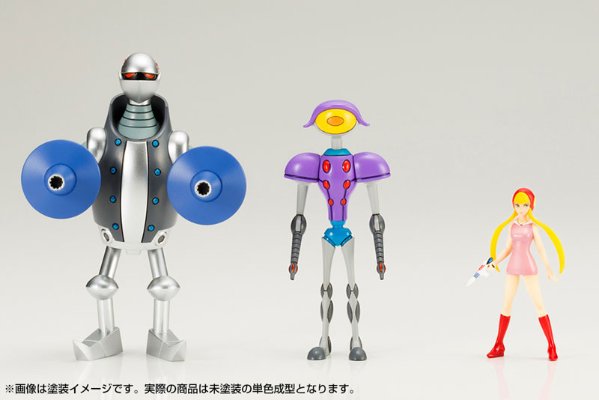 昭和模型少年クラブ 新造人间キャシャーン 大砲ロボット＆监视ロボット(上月ルナ ミニ手办付き)