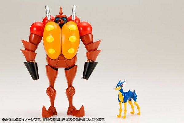 昭和模型少年クラブ 新造人间キャシャーン 火炎放射ロボット(フレンダー ミニ手办付き)