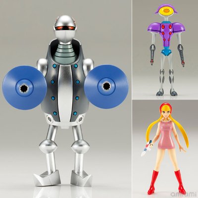昭和模型少年クラブ 新造人间キャシャーン 大砲ロボット＆监视ロボット(上月ルナ ミニ手办付き)