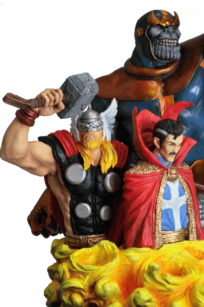 ジオラマ The Infinity Gauntlet Adam Warlock&美国队长&Dr. Strange&Galactus&Hate&钢铁侠&Kronos&Living Tribunal&Lord Chaos&Love&Master Order&シルバーサーファー&スパイダーマン&Thanos&The Stranger&ブレイド&Uatu the Watcher 