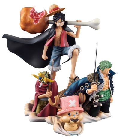 デスクトップリアルマッコイ 海贼王 モンキー･D･ルフィ&罗罗亚・索隆&狙撃の王様&托尼托尼・乔巴 