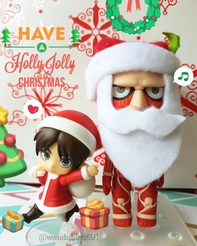 迷你黏土人 进击的巨人 艾伦·耶格尔 圣诞服Ver.