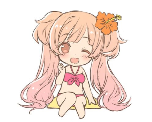 黏土人もあ 比基尼タイプ トロピカル粉色 