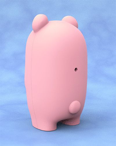 黏土人もあ 粉色くま 