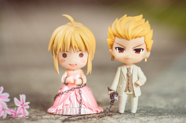 黏土人配件 婚礼服 Happiness粉色 