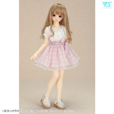 粉色チェックスカート