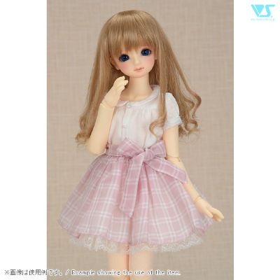 粉色チェックスカート