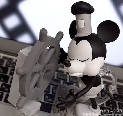 粘土人#1010a 威利号汽船 米老鼠 1928版 黑白色