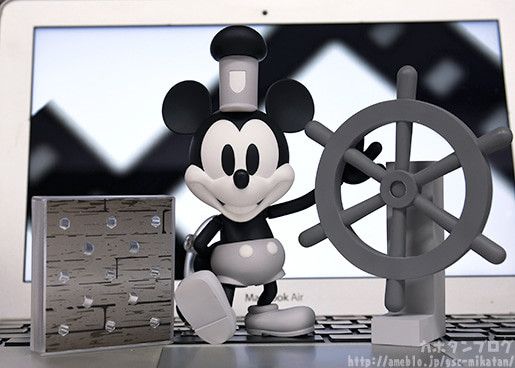 粘土人#1010a 威利号汽船 米老鼠 1928版 黑白色