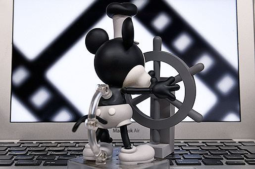 粘土人#1010a 威利号汽船 米老鼠 1928版 黑白色