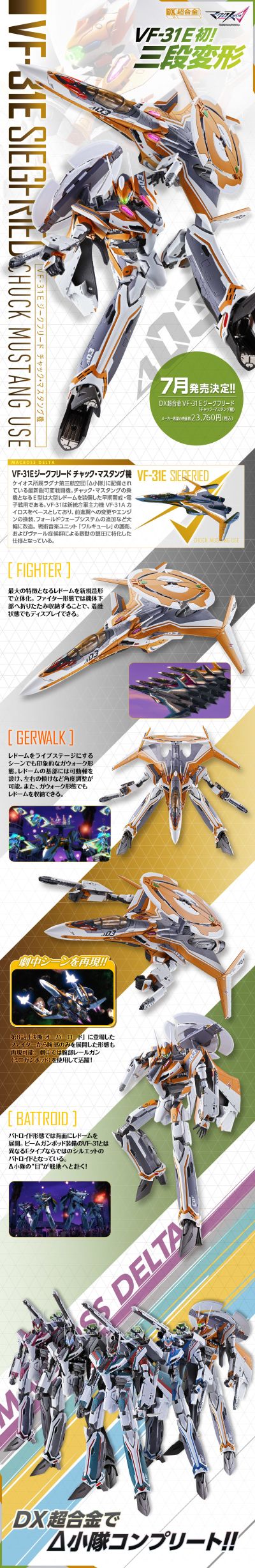 DX超合金 超时空要塞Δ VF-31E 齐格菲（查克·马斯坦格机）