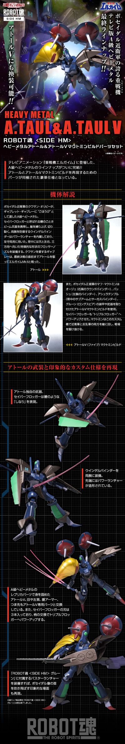 ROBOT魂＜SIDE HM＞ 重战机艾尔盖姆 A.Taul & A.Taul V McTomin Build配件套装