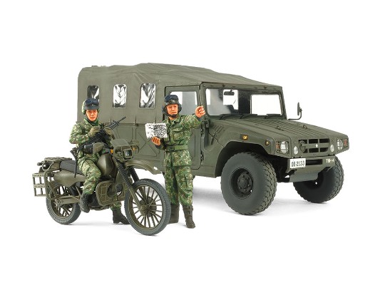 25188 1/35 陆上自卫队侦查摩托车・高机动性汽车套装