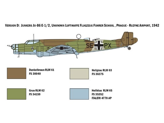 1391 1/72 德国 Ju86E1/E2轰炸机；田宫37191