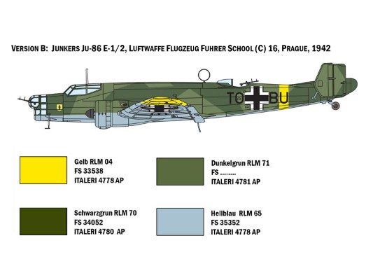 1391 1/72 德国 Ju86E1/E2轰炸机；田宫37191